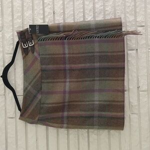 Lauren Ralph Lauren NWT Wool Plaid Mini Skirt Fringe & Belt Detail in Size 8